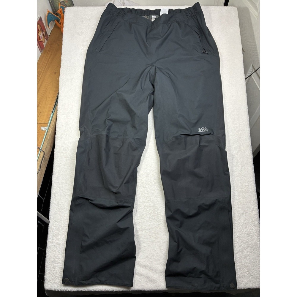REI Co-op Rain Pants Mens XL Tall XeroDry GTX Black Gore-Tex
